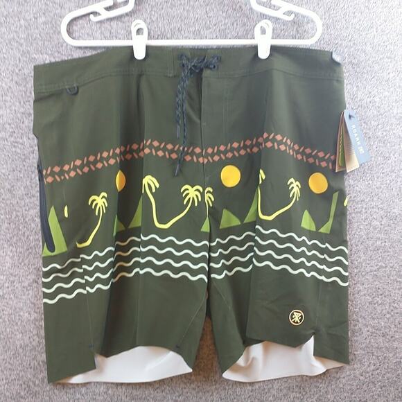 Roark Mens Shorts Size 40 Passage Primo Island Time Boardshort Military Green - Picture 1 of 13